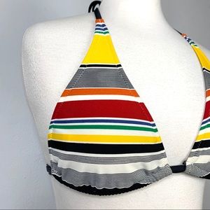 J. Crew Striped Triangle Halter Bikini Top